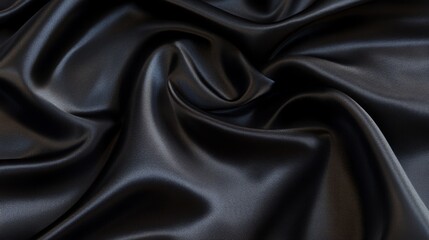 Fototapeta premium Black satin fabric background