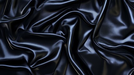 Fototapeta premium Black satin fabric background