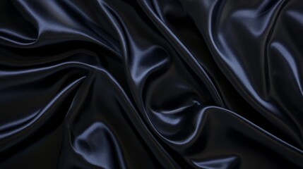Fototapeta premium Black satin fabric background