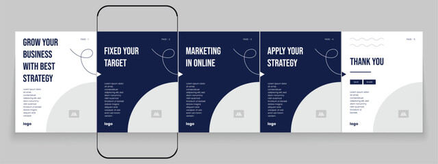 Marketing agency carousel post template pack. Creative social media post design. Business carousel banner. Social media post bundle. Digital marketing banner carousel template © Tarek Digital