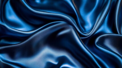 Fototapeta premium Blue satin fabric background