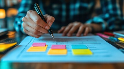 Business plan checklist with structured steps and action items for company growth