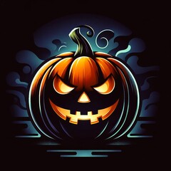 halloween pumpkin with bats