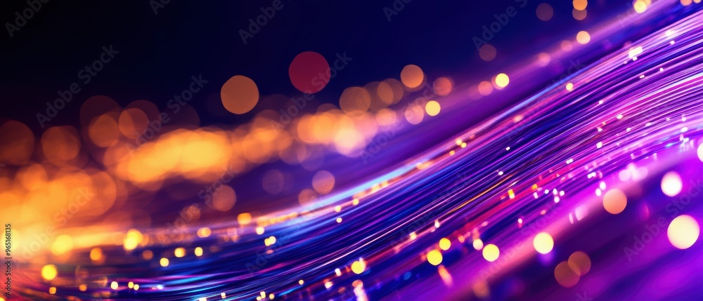 Aufkleber vibrant abstract background with flowing lines and glowing lights, creating a mesmerizing display of
