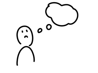 考える人のゆるいイラスト