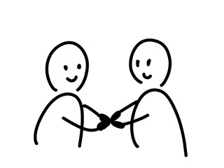 協力する人のゆるいイラスト
