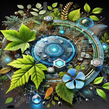 Nature and Technology Abstract Background