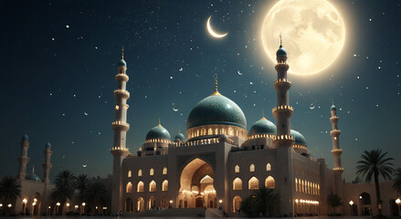mosque at night