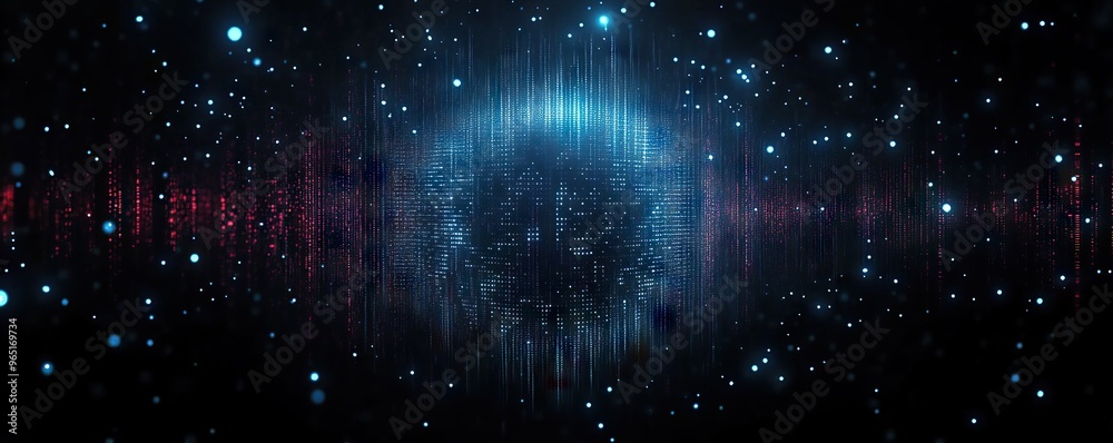 Wall mural abstract digital data background. art can be used in the description of network abilities, technolog