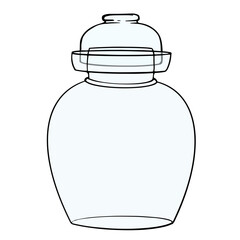 Mason traditional Asian Jar for pickled vegetables. Ready for use in presentation, promo, advertising and more. for menu, sticker, logo, detox diet concept, farmers market.