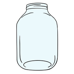 Mason jar mockup for food, diy. doodle line  Vector illustration isolated on white background. Ready for use in presentation, promo, advertising and more.
