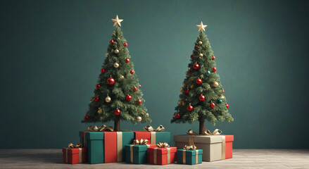 Fototapeta premium christmas tree and gifts