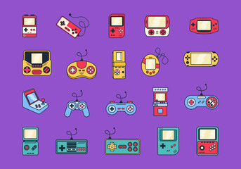 Retro Videogame Illustration Element Set