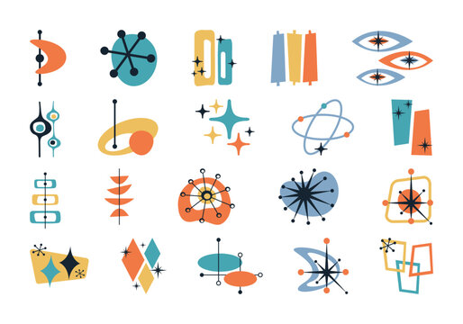 Retro Vintage Mid-Century Element Set