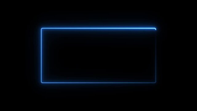 abstract glowing neon rectangle border frame. Animated Rectangle neon glowing frame background.