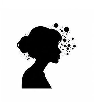 recommend clip art: generated illustration of  human outline with dream or thought bubble