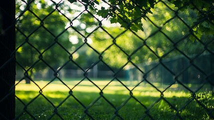 Chain Link Fence with a Green View