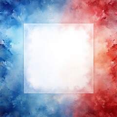 Blue and Red Watercolor Abstract with White Square, Watercolor , Abstract , Background
