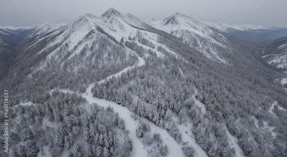 Wall mural snow covered mountains