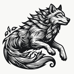 wolf isolated on white