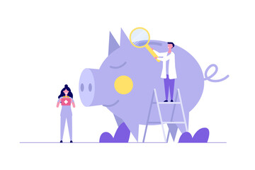 Financial Checkup Concept: Evaluating income, expenses, and investment plans for effective wealth management or insurance. 