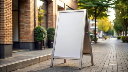 Mockup of a blank sidewalk A frame sign board on background, mockup, blank, sidewalk, A frame, sign board