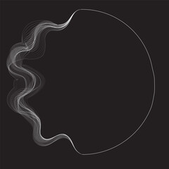 Abstract flow lines background . From order to chaos .Fluid wavy shape .Striped linear pattern . Music sound wave . Vector illustration 