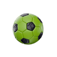 green and black soccer football, transparent background