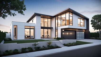 3D House Model: Futuristic Real Estate Presentation for Mortgage Contracts and Property Demonstrations