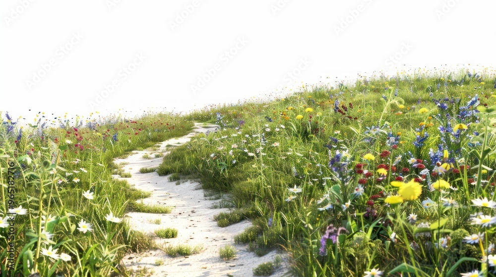 Sticker Serene wildflower meadow path