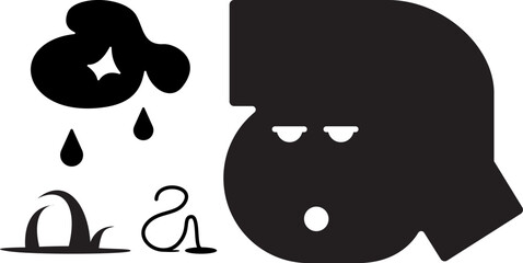 Letter a doodle illustration