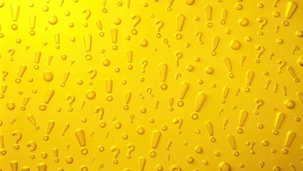 of exclamations falling on a yellow background , exclamations,, falling, yellow, background, communication, surprise