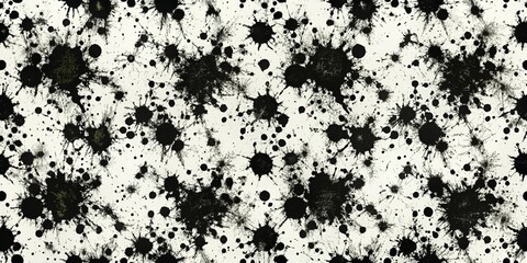 Abstract Black Ink Splatter on White Background, Abstract Art, Ink Art, Black and White