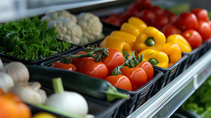 Vegetable display at a grocery store