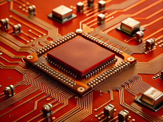 Detailed High-Resolution Photos of Microchips and Circuit Boards