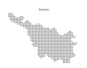 Fototapeta premium Stylized dotted vector map of Bremen. Abstract Bremen dot pattern design