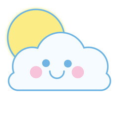 cute cloud and climate cartoon