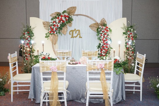 Decoration of Indonesia traditional wedding table well known as akad nikah
