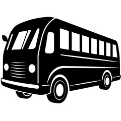  Bus silhouette vector illustration
