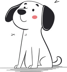 Fototapeta premium Cute dog illustration cartoon style pet happy smiling adorable funny puppy character baby animals