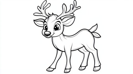 Serene Monochrome Reindeer Drawing for Soothing Coloring Therapy