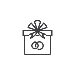 Wedding Gift Box line icon