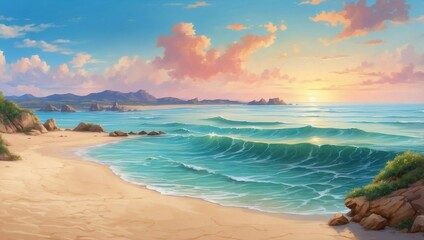 beach with palm trees