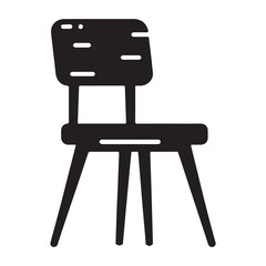 Modern Chair Silhouette in Black Vector Graphic