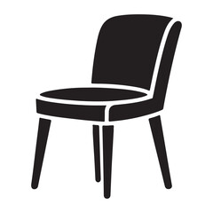 Elegant Black Chair Silhouette Vector Icon