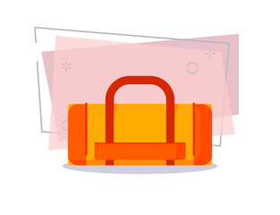 Orange road bag illustration. Package, travelling, road. Tourism concept. Vector illustration can be used for topics like baggage, luggage