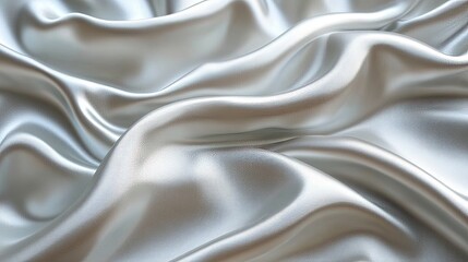 Fototapeta premium Silver fabric texture with soft folds. Great for backgrounds, design, and fashion.
