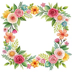 illustration of floral frame background.  Ai Generated