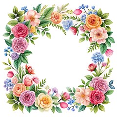 illustration of floral frame background.  Ai Generated