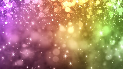 Abstract Bokeh Background with Colorful Lights and Stars